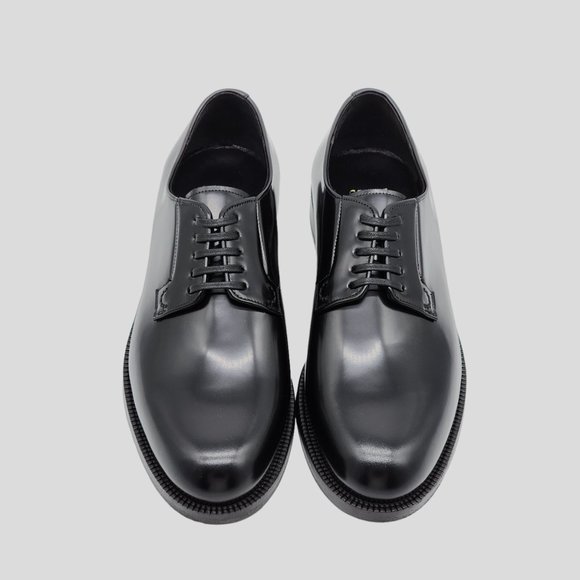 Celine Leather Lace-Up Derby Shoes Black Size 39 - Picture 3 of 8